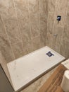 Ceramic tiled shower pre plumbed Royalty Free Stock Photo
