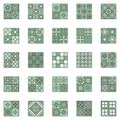 Ceramic Tiles colored icon set. Vector tile square signs