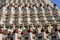 Ceramic tiles and statues detail of Wat Arun, Bangkok