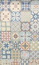 Ceramic tiles style seamless colorful patchwork south Azulejo tile from Portuguese classic Spain decor background Royalty Free Stock Photo