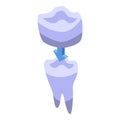 Ceramic tooth crown icon, isometric style