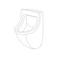Ceramic urinal vector illustration lining draw
