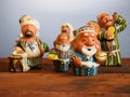 Ceramic uzbek figurine in bazaar - handmade ceramic figurine Royalty Free Stock Photo