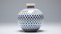 Colorful Symmetrical Grid Vase With Floral Designs