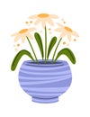 Ceramic vase with flower sticker Royalty Free Stock Photo