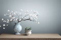 Ceramic vase with flowering branches