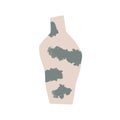 Ceramic vase. Handmade pottery art. Rough irregular shape, patchy pattern, grunge texture on asymmetric edgy handcrafted hand-made Royalty Free Stock Photo