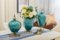 Ceramic vase on the table Furnishing decoration Royalty Free Stock Photo