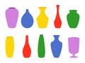 Ceramic vases collection. Colored ceramics vase