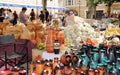 Ceramic vessels decorated in a well-known pottery fair in Zamora.