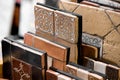 Ceramic vintage tiles collection close-up