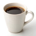 Minimalist Ceramic White Coffee Mug 220ml with Coffee Clean White Background Royalty Free Stock Photo