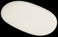 Ceramic White Oblong Platter Isolated On Black Background