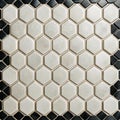 Ceramic White Octagon with Black Tessellation Tile Background Royalty Free Stock Photo
