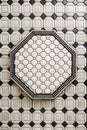 Ceramic White Octagon with Black Tessellation Tile Background Royalty Free Stock Photo