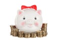 Ceramic white pig moneybox Royalty Free Stock Photo