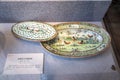 A ceramic work of art during the reign of Emperor Guangxu in the Qing Dynasty, painted with plates of roosters fighting