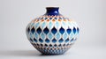 Ceramics By Alexander Khan: Orange And Azure Arabesque Inspired Vase