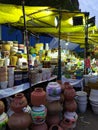 Ceramics and clay pots displayed in market