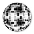 Ceramics decorative plates, Plate with weave pattern, View from above isolated on white background with clipping path