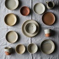 Ceramics feature a minimalist design with smooth speckled surfaces Royalty Free Stock Photo