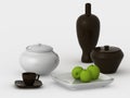 Ceramics and green apples