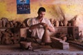 Ceramics. Manual production. A man at work.