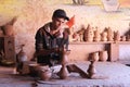 Ceramics. Manual production. A man at work.