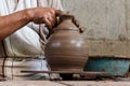 Ceramist working in a piece Royalty Free Stock Photo