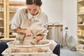 Ceramist Working At Pottery Studio Royalty Free Stock Photo