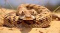 Cerastes cerastes commonly known as the Saharan Horned Viper. Generative AI