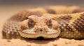 Cerastes cerastes commonly known as the Saharan Horned Viper. Generative AI