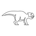 Ceratopsians dinosaur icon, outline style