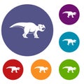 Ceratopsians dinosaur icons set Royalty Free Stock Photo