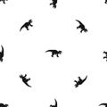 Ceratopsians dinosaur pattern seamless black Royalty Free Stock Photo