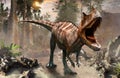 Ceratosaurus dinosaur scene 3D illustration Royalty Free Stock Photo