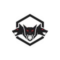 Cerberus heads icon logo vector