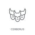 Cerberus linear icon. Modern outline Cerberus logo concept on wh