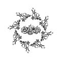 Cercle Border from creative seamless of Ramadan arabic calligraphy shaped in mandala ornaments style.