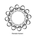 Cercle Border from creative seamless of Ramadan arabic calligraphy shaped in mandala ornaments style.