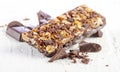 Cereal bar with chocolate Royalty Free Stock Photo