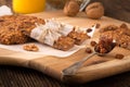 Cereal bars with raisins and nuts