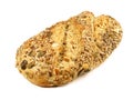 Cereal Bread Roll with various Seeds on white Background - Isolated Royalty Free Stock Photo