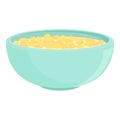 Cereal breakfast bowl icon cartoon vector. Milk corn