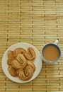 Cereal butter cookies and coffee