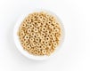Cereal cheerios bowl isolated on white background Royalty Free Stock Photo