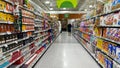 The cereal, coffee and tea aisle at a Publix grocery store in Orlando, Florida Royalty Free Stock Photo