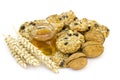 Cereal cookies, muesli, honey and nuts