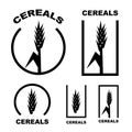 Cereal ear black symbol Royalty Free Stock Photo