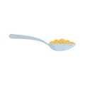 Cereal flakes spoon icon flat isolated vector Royalty Free Stock Photo